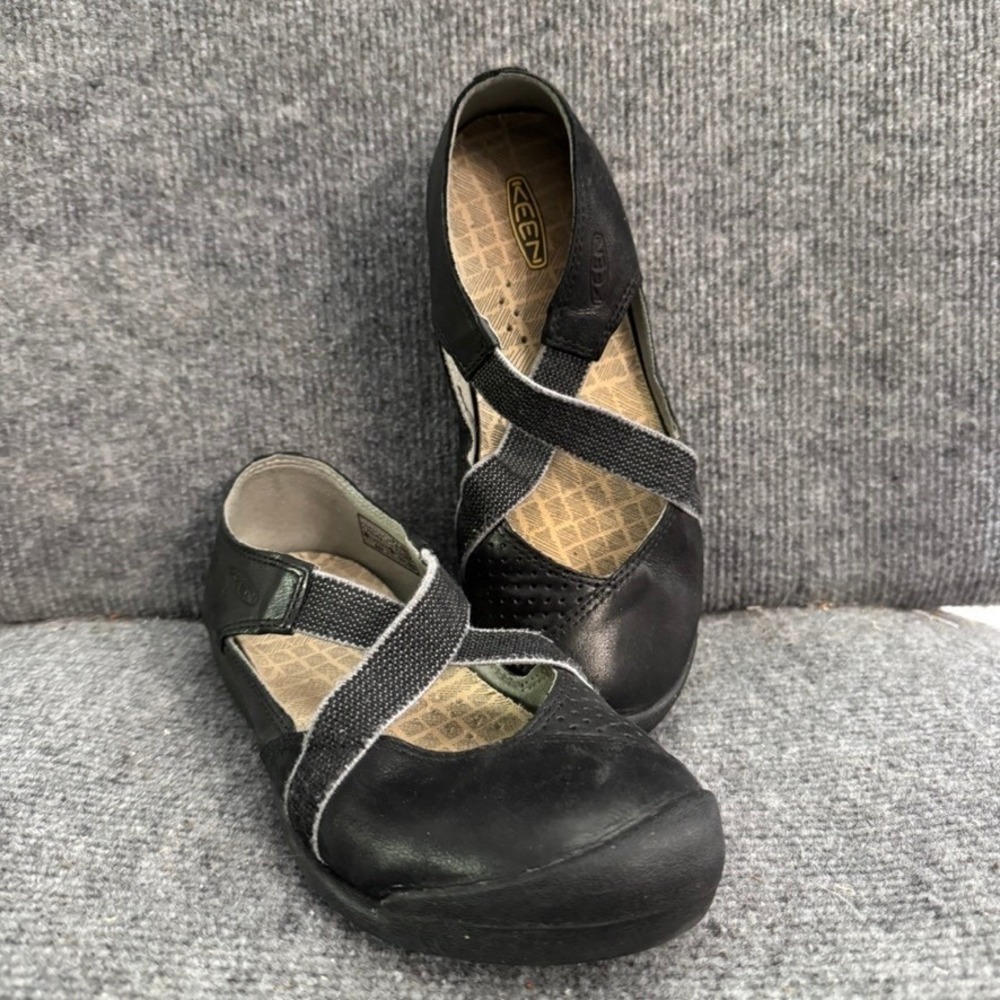 Keen Sienna MJ Black Leather Mary Jane Flats Shoes Women 7.5 1016644 - Picture 2 of 9